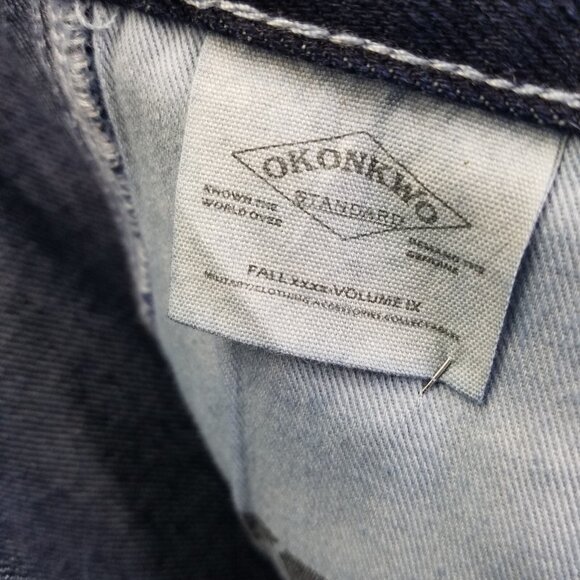 Okonkwo Railway Jeans Men's Small Carpenter Dark Wash Straight Leg Cotton NEW - Picture 14 of 16